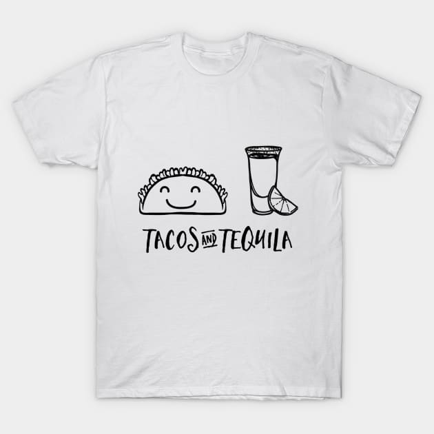 Tacos & Tequila T-Shirt by RobinBobbinStore